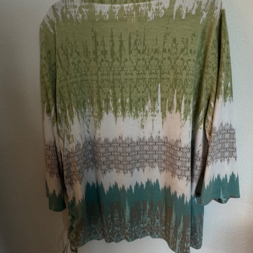 Women's 3/4 sleeve top, "Hearts of Palm" - Picture 5 of 5